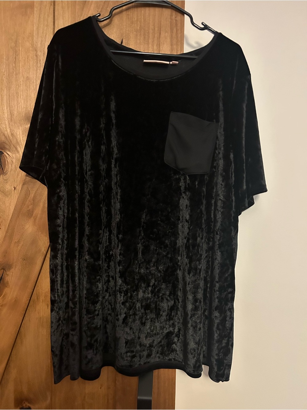 Oversized Velvet Shirt with Pocket